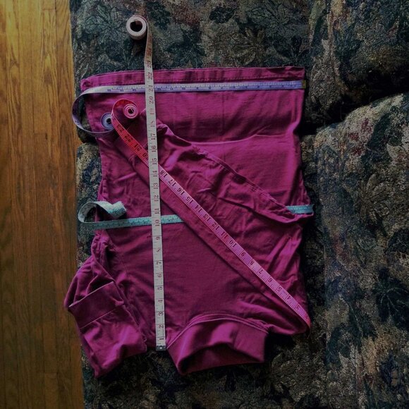 Dark red, cotton, long sleeve with cuff, turtle neck top, M, vintage 80s - Picture 5 of 7